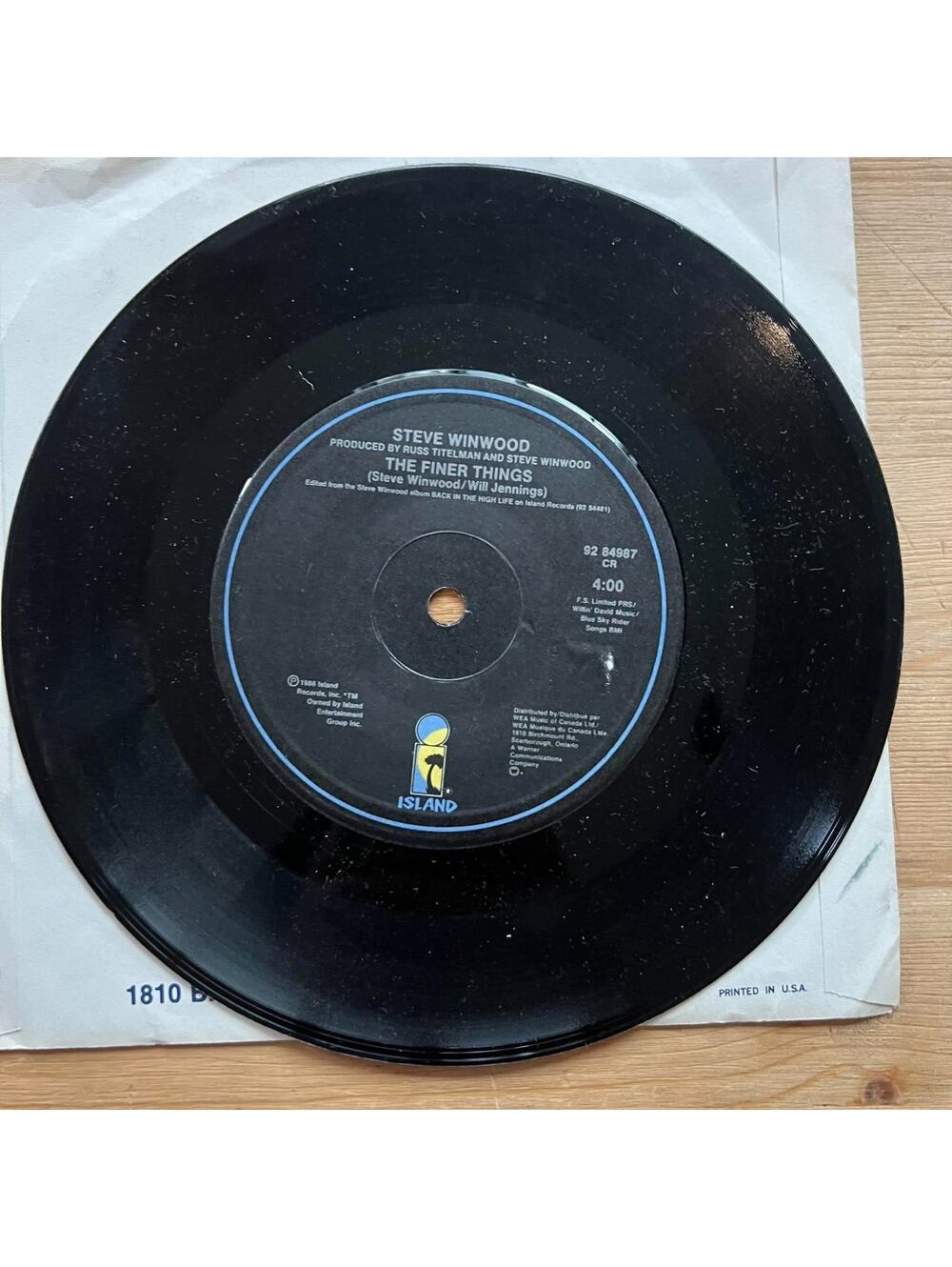 Steve Winwood - The Finer Things/Night Train(Instrumental) 45rpm VG+ R15